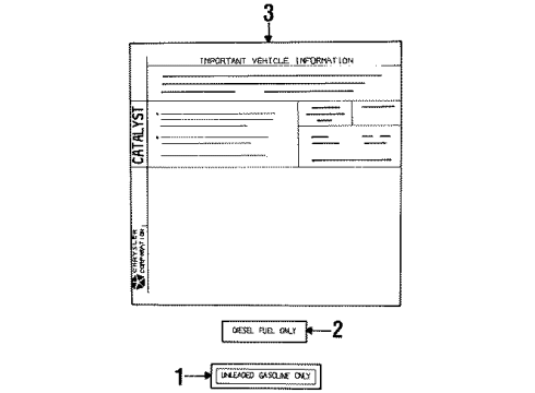1994 Dodge Ram 2500 Information Labels Diagram