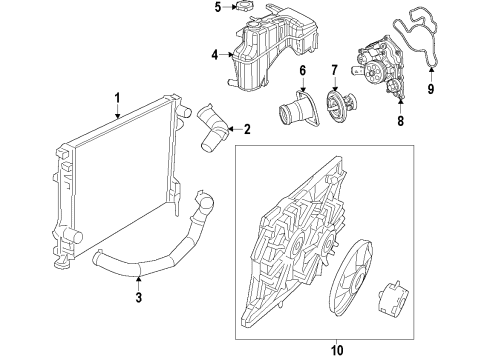 2014 Chrysler 300 Cooling System, Radiator, Water Pump, Cooling Fan Diagram 6 - Thumbnail