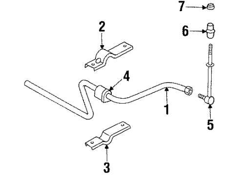2001 Chrysler LHS Rear Suspension Components, Stabilizer Bar, Trailing Arm Diagram 3 - Thumbnail