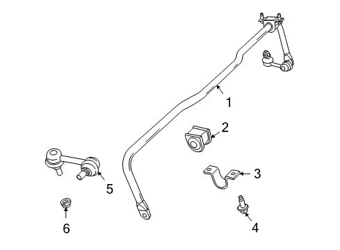 2014 Dodge Journey Rear Suspension Components, Lower Control Arm, Stabilizer Bar Diagram 2 - Thumbnail