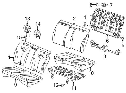 2013 Dodge Dart Rear Seat Components Diagram 1 - Thumbnail