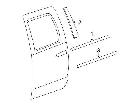 2024 Ram 1500 Classic Exterior Trim - Rear Door Diagram 2 - Thumbnail