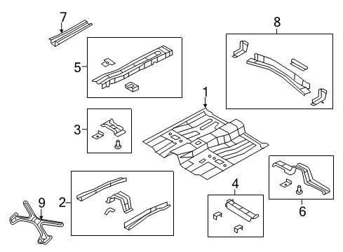 2012 Chrysler 200 Pillars, Rocker & Floor - Floor & Rails Diagram 1 - Thumbnail