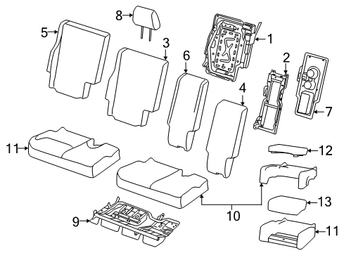 2017 Dodge Journey Rear Seat Components Diagram 3 - Thumbnail