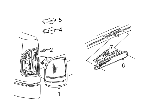 2000 Dodge Dakota Tail Lamps, High Mounted Stop Lamp Diagram