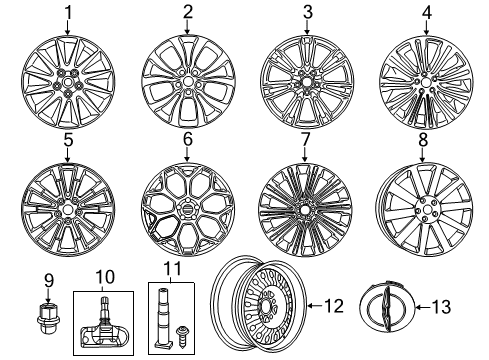 2017 Chrysler 300 Wheels, Covers & Trim Diagram
