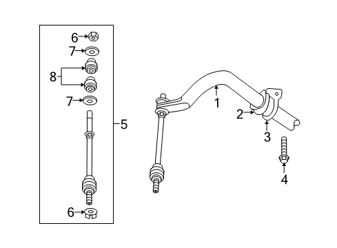 2006 Dodge Ram 1500 Stabilizer Bar & Components - Front Diagram 3 - Thumbnail