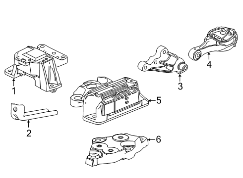 2021 Jeep Renegade Engine & Trans Mounting Diagram 1 - Thumbnail