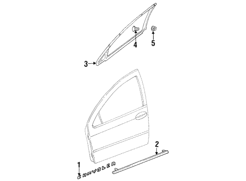 1999 Chrysler LHS Exterior Trim - Front Door Diagram