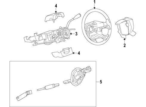 2022 Ram 3500 Steering Systems, Internal Components, Shroud, Switches Diagram 4 - Thumbnail