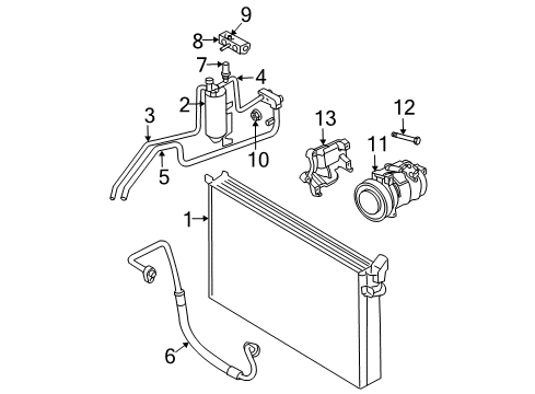 2005 Chrysler Pacifica A/C Condenser, Compressor & Lines Diagram