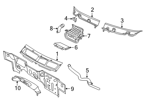 2019 Ram ProMaster 1500 Cowl Diagram