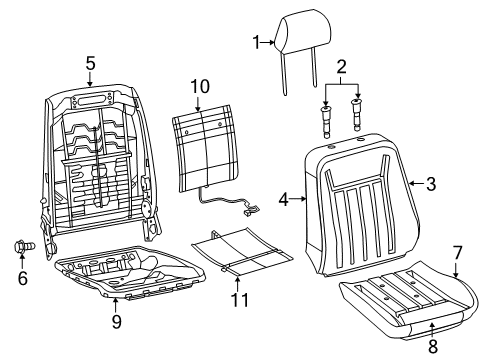 2018 Chrysler 300 Front Seat Components Diagram 6 - Thumbnail
