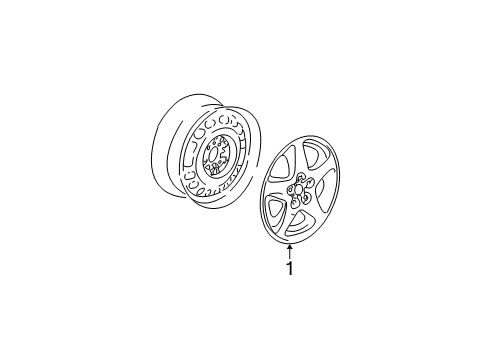 2002 Dodge Grand Caravan Wheel Covers & Trim Diagram