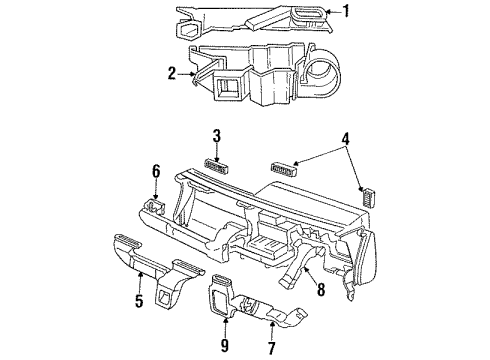 1993 Chrysler New Yorker Evaporator & Heater Diagram 1 - Thumbnail