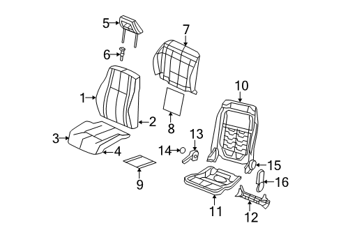 2017 Jeep Patriot Front Seat Components Diagram 2 - Thumbnail