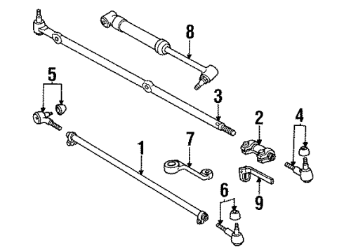 1989 Jeep Wrangler Steering Column & Wheel, Steering Gear & Linkage Diagram 8 - Thumbnail