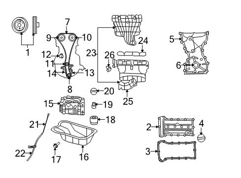 2009 Dodge Caliber Engine Parts & Mounts, Timing, Lubrication System Diagram 4 - Thumbnail