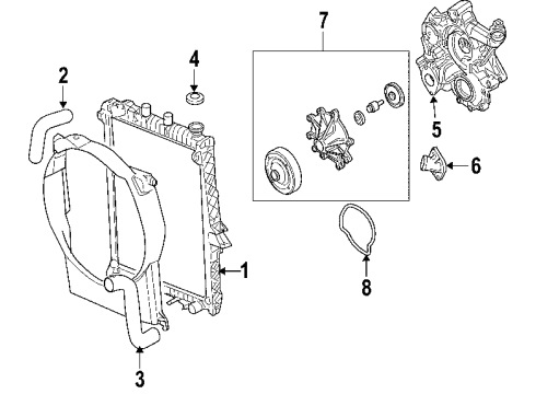 2007 Dodge Durango Cooling System, Radiator, Water Pump, Cooling Fan Diagram 5 - Thumbnail