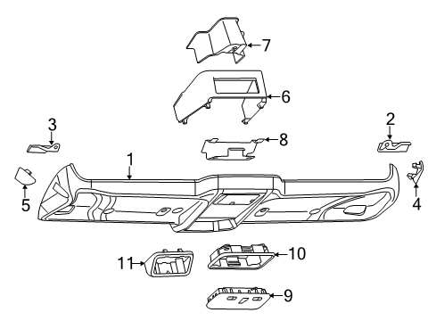 2019 Ram ProMaster 1500 Overhead Console Diagram