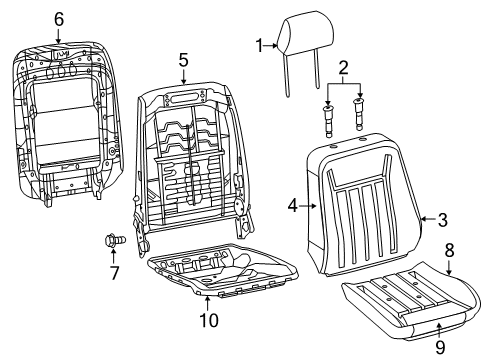 2018 Chrysler 300 Front Seat Components Diagram 2 - Thumbnail