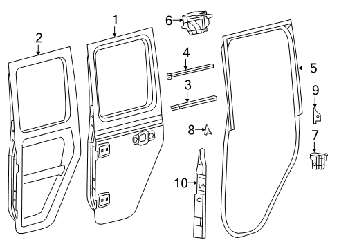 2020 Jeep Gladiator Rear Door Diagram