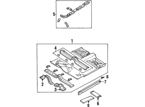1996 Dodge Neon Pillars, Rocker & Floor - Floor & Rails Diagram 2 - Thumbnail
