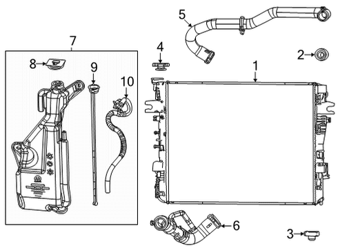 2023 Jeep Wagoneer Radiator & Components Diagram