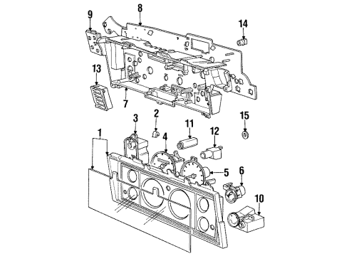 1989 Dodge Caravan Instrument Gauges Diagram 2 - Thumbnail