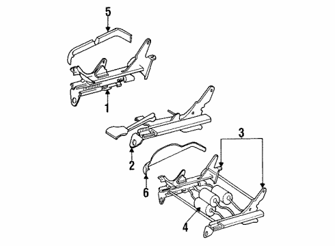 1994 Chrysler New Yorker Seats & Track Components Diagram