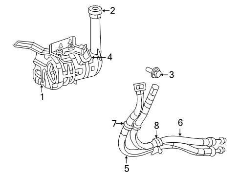 2009 Chrysler Aspen P/S Pump & Hoses, Steering Gear & Linkage Diagram 6 - Thumbnail