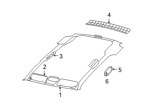 2009 Dodge Nitro Interior Trim - Roof Diagram