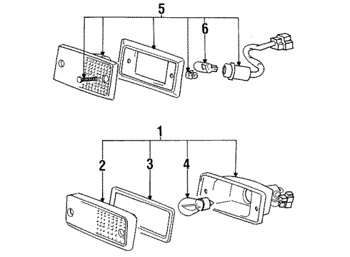 1987 Dodge Colt Backup Lamps, Side Marker Lamps Diagram