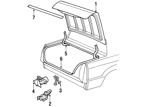 1993 Chrysler New Yorker Trunk, Body Diagram 1 - Thumbnail