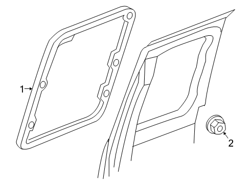 2011 Ram Dakota Rear Door - Glass & Hardware Diagram