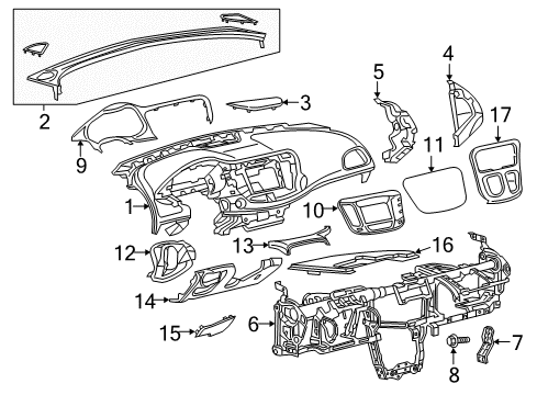 2015 Chrysler 200 Instrument Panel Components Diagram
