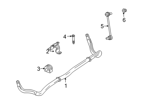 2014 Dodge Journey Stabilizer Bar & Components - Front Diagram