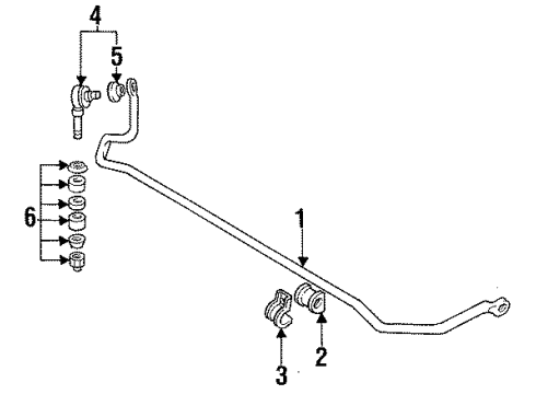 1996 Dodge Stealth Rear Suspension Components, Control Arm, Stabilizer Bar Diagram 2 - Thumbnail