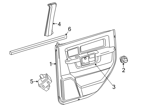 2024 Ram 1500 Classic Interior Trim - Rear Door Diagram 1 - Thumbnail