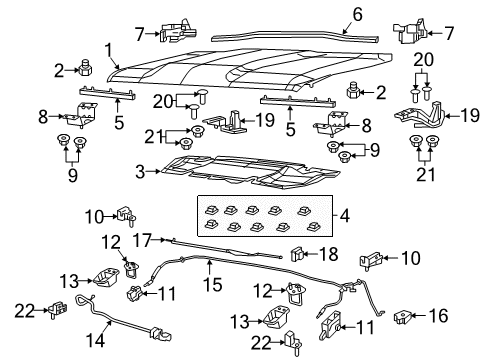 2019 Jeep Renegade Hood & Components Diagram