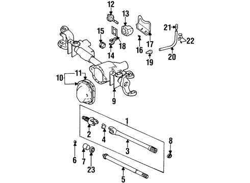 1994 Dodge Ram 2500 Front Axle & Carrier Diagram