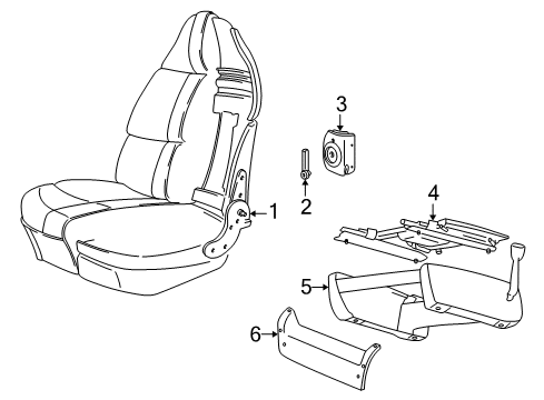2002 Dodge Ram 2500 Van Seats & Track Components Diagram