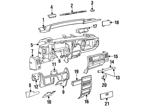 1993 Jeep Grand Wagoneer Instrument Panel Diagram