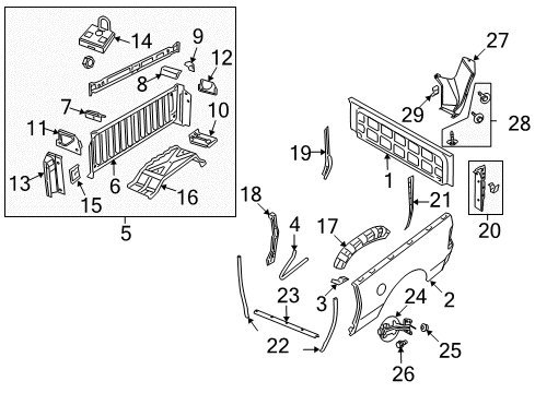 2012 Ram 1500 Front & Side Panels Diagram 1 - Thumbnail