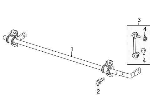2016 Chrysler 200 Rear Suspension Components, Lower Control Arm, Stabilizer Bar Diagram 1 - Thumbnail