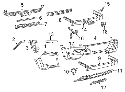 2014 Jeep Cherokee Rear Bumper Diagram 1 - Thumbnail