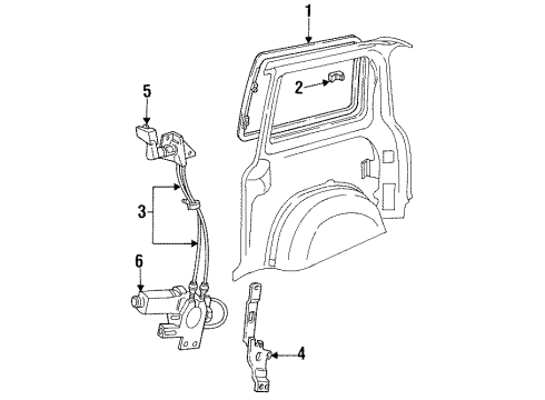 1995 Dodge Caravan Quarter Window Diagram