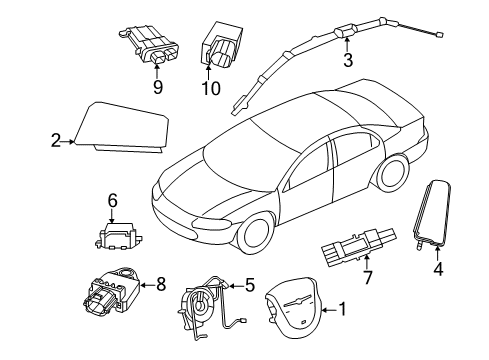 2011 Chrysler 200 Air Bag Components Diagram