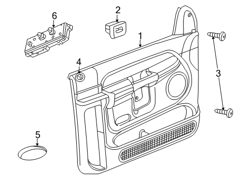 2004 Dodge Ram 1500 Interior Trim - Front Door Diagram