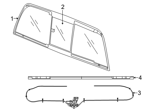 2019 Ram 1500 Classic Glass & Hardware - Back Glass Diagram 2 - Thumbnail